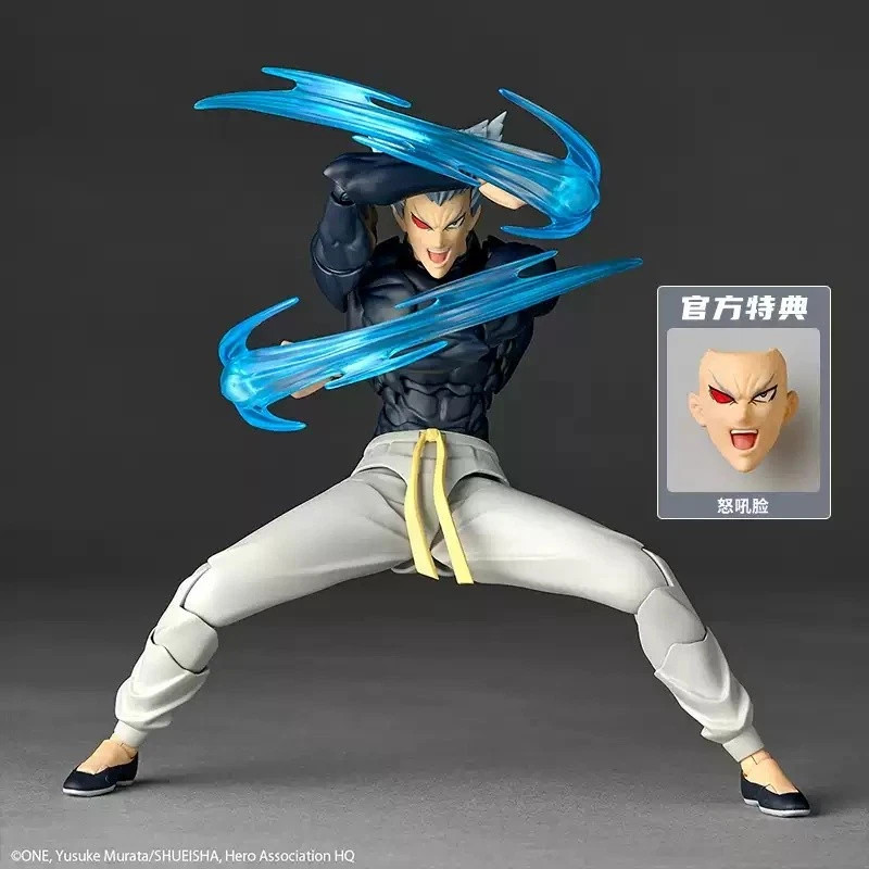 Kaiyodo Revoltech Amazing Yamaguchi Garou One Punch Man Figure w/Bonus In Hand