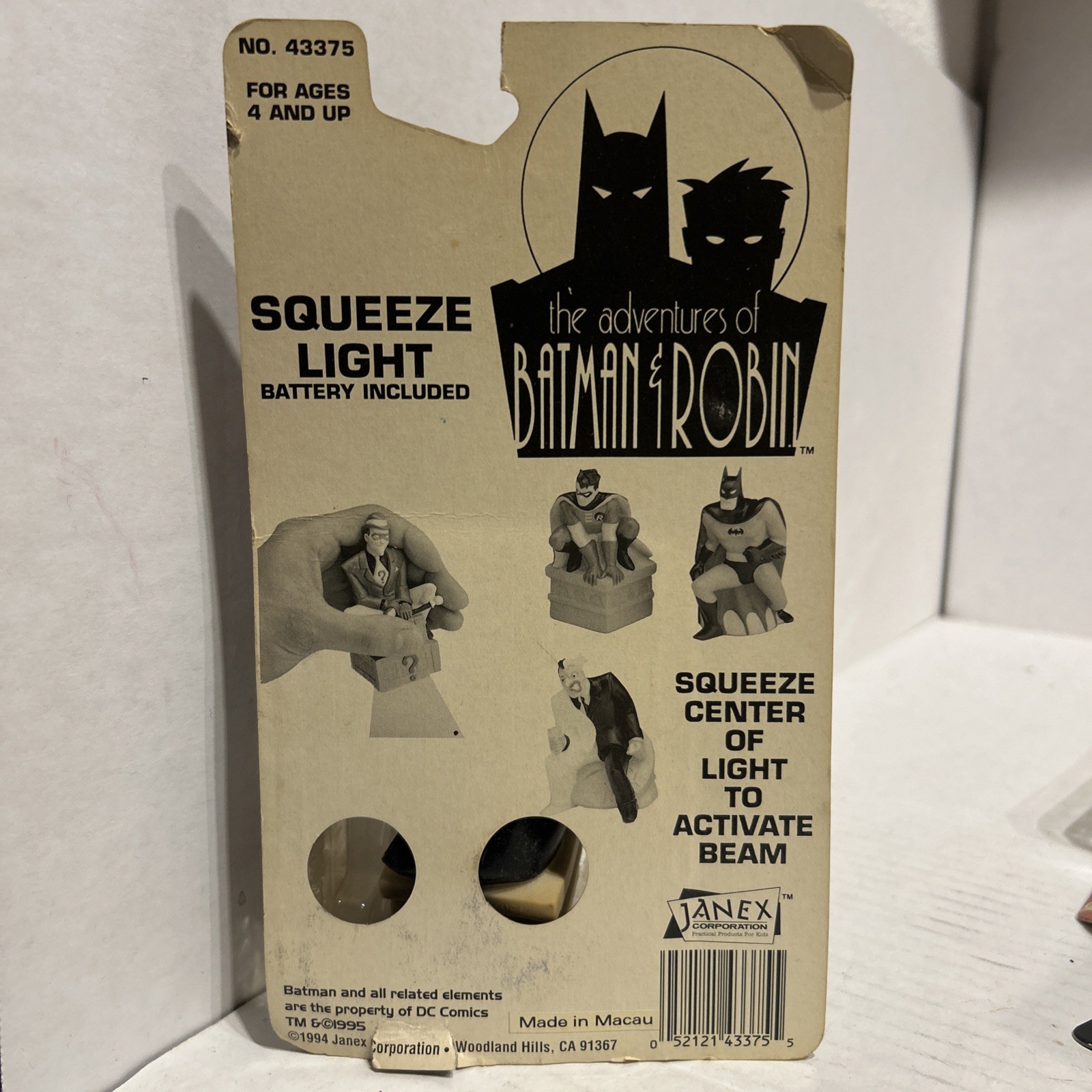 Robin Squeeze Light 1994 Janex – The Adventures of Batman and Robin Sealed