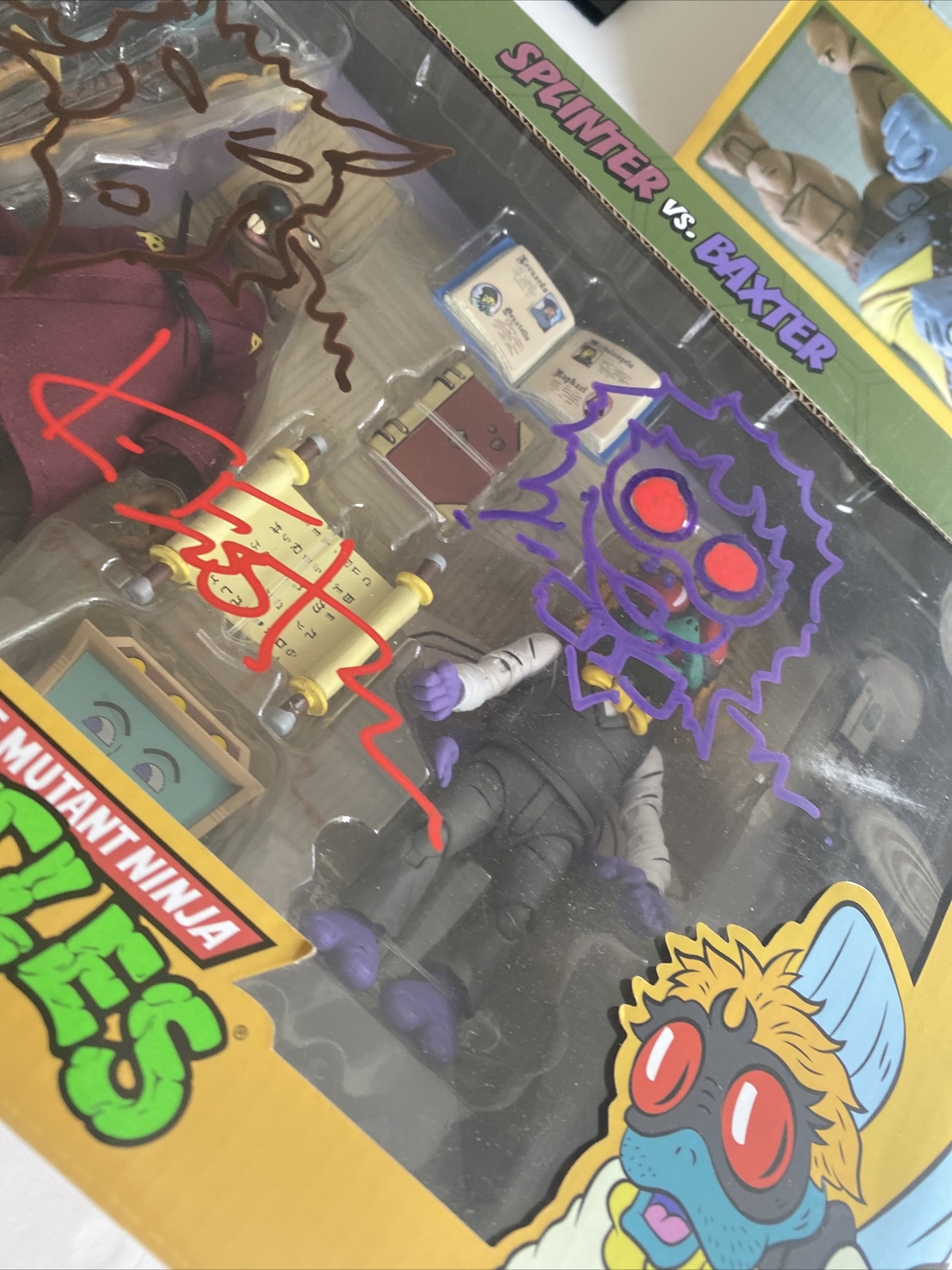 NECA Splinter vs Baxter TMNT 2 Pack NEW/SEALED NICKELODEON Signed K.Eastman