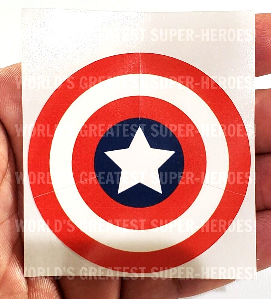 Mego Captain America Shield Emblem Reproduction Pre-Cut Vinyl For WGSH 8&Prime; Figure