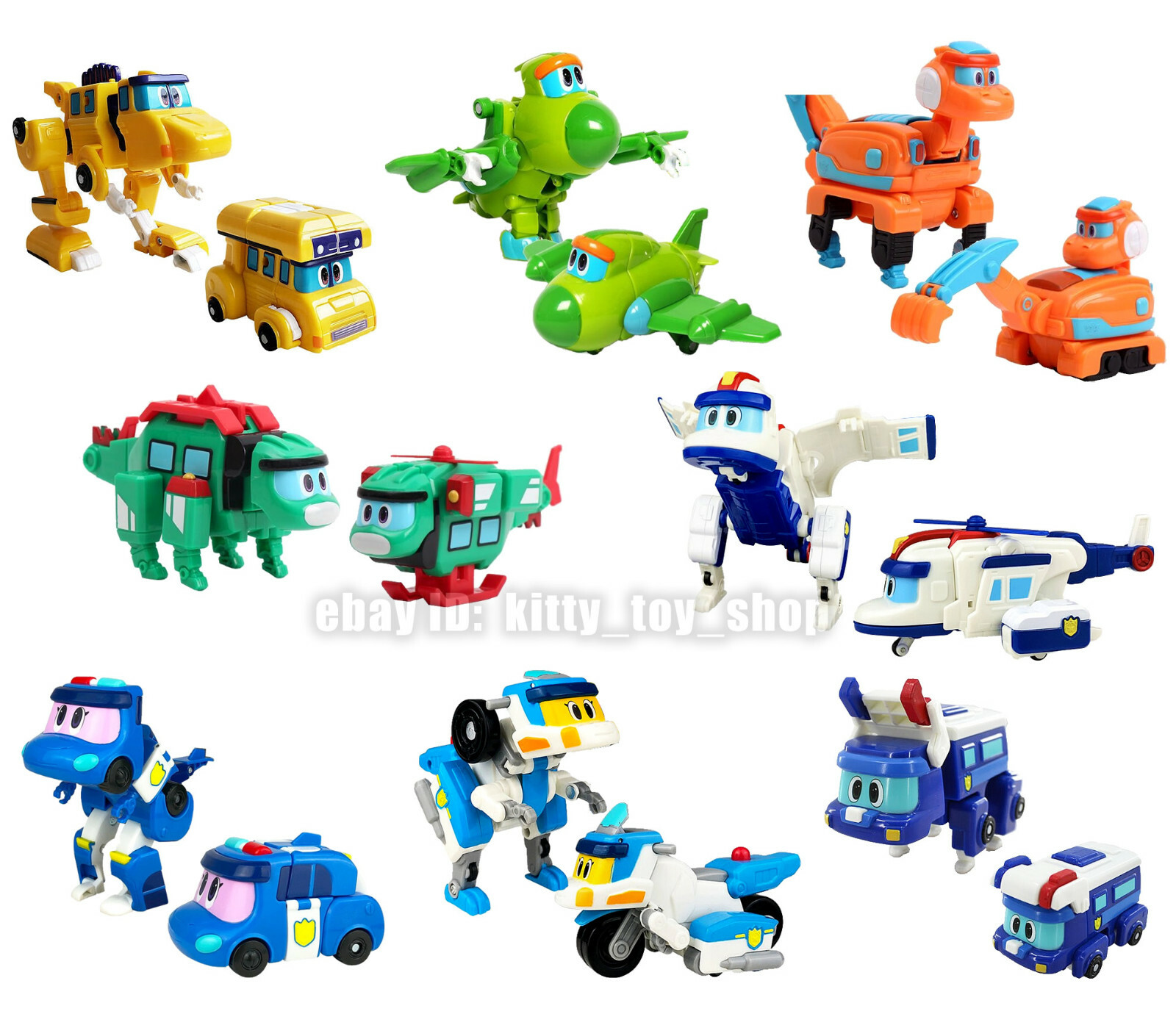 Gogo Dino Mini Dinosaur Transform Robot Figures Kids Boy Vehicle Toys Car 3.5&Prime;