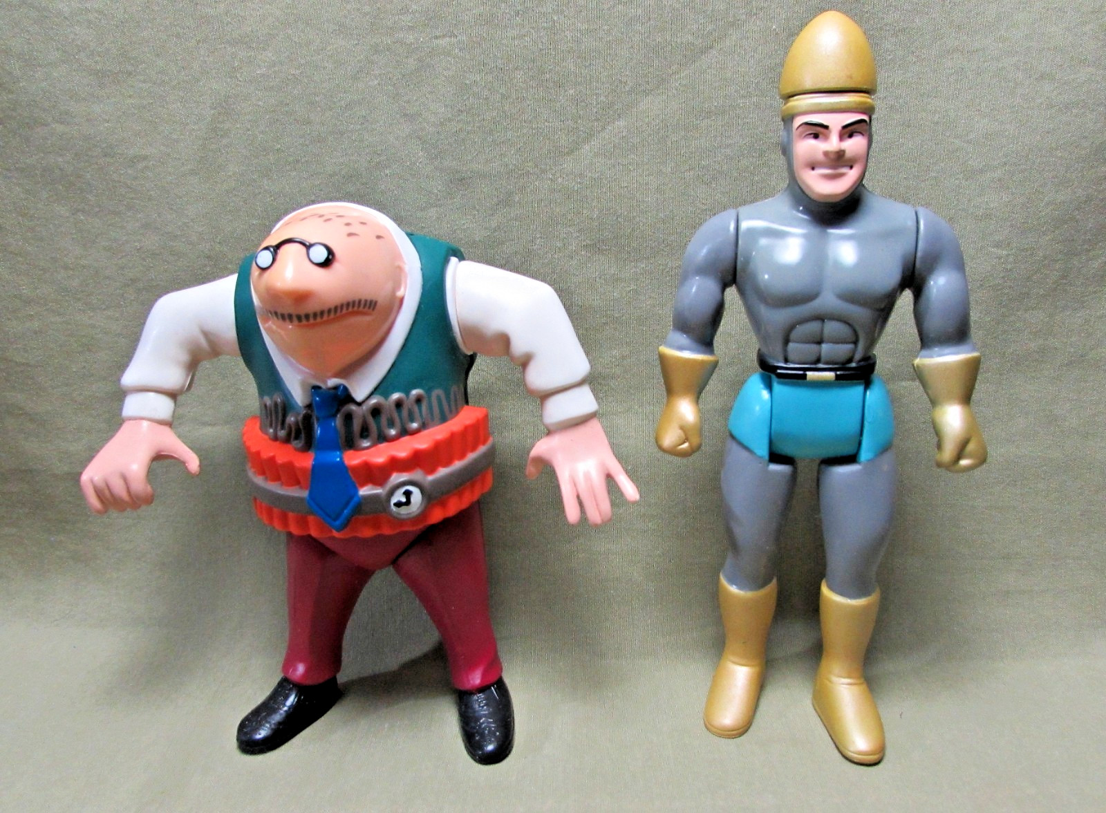 PROJECTILE HUMAN BULLET & DYNA-MOLE FIGURE LOT 1994 The Tick Series 1 Bandai Fox