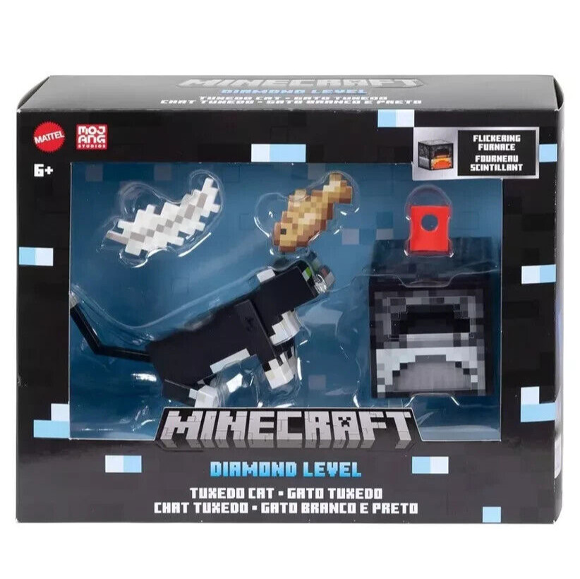 Minecraft Diamond Level Tuxedo Cat Figure With Accessories – NEW SEALED IN BOX
