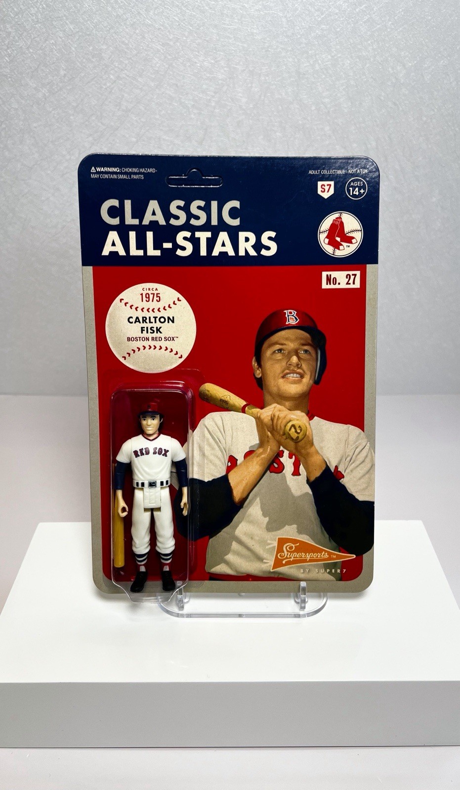 Carlton Fisk Boston Red Sox Super 7 MLB Classic Action Figure 3.75 Inches New