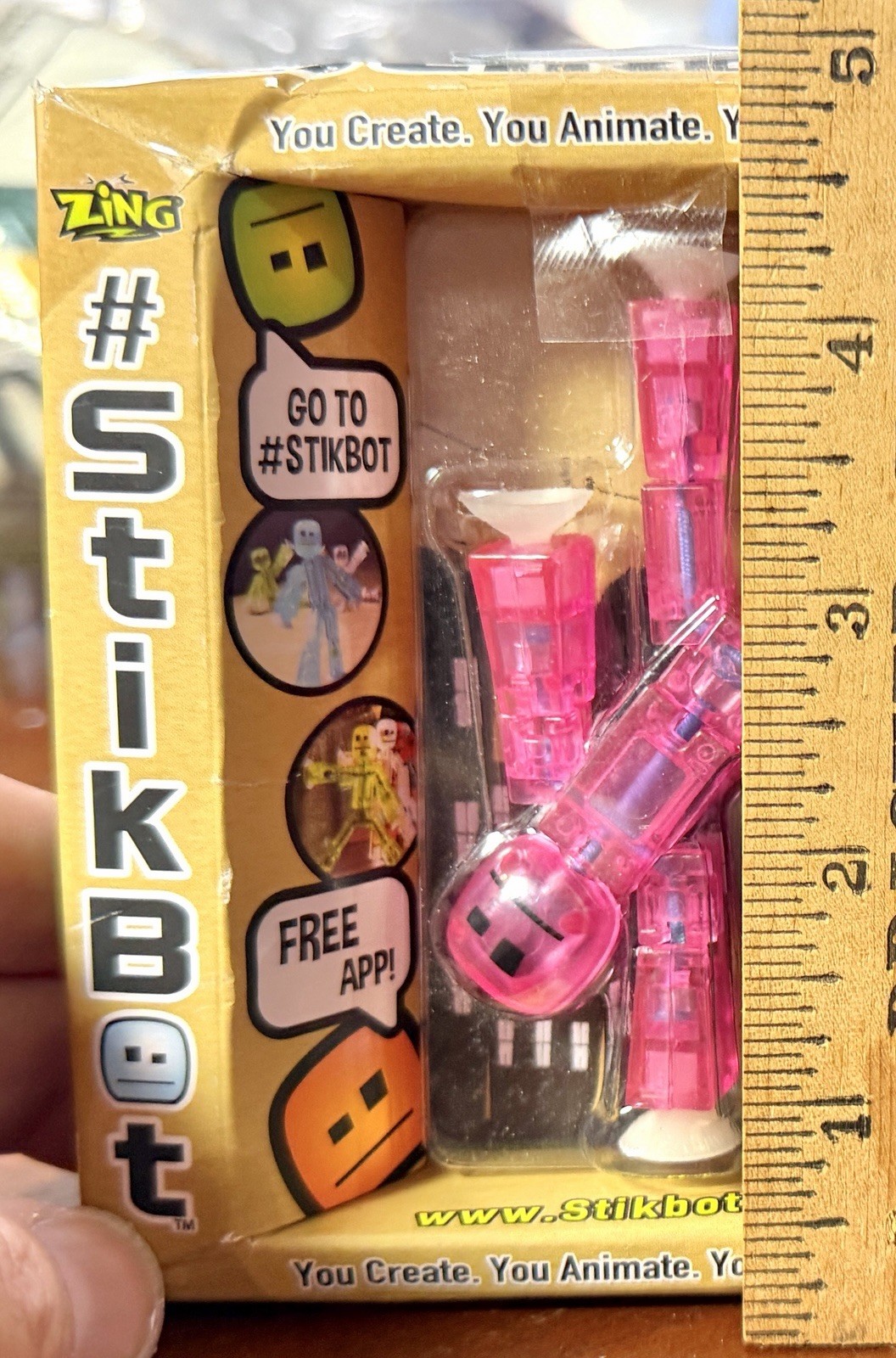 Stikbot single figure pack: Zing, 2015 series 1 translucent pink, new in package