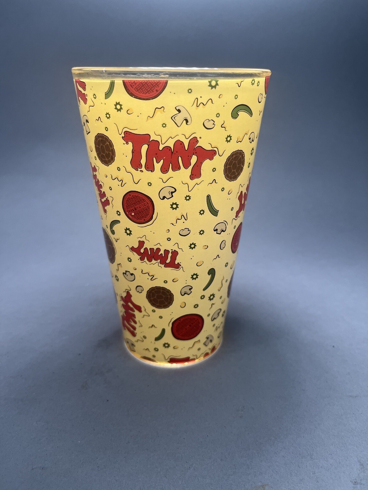 TMNT Teenage Mutant Ninja Turtles 16 oz Pint Glass Pizza Toppings 2015 Funky