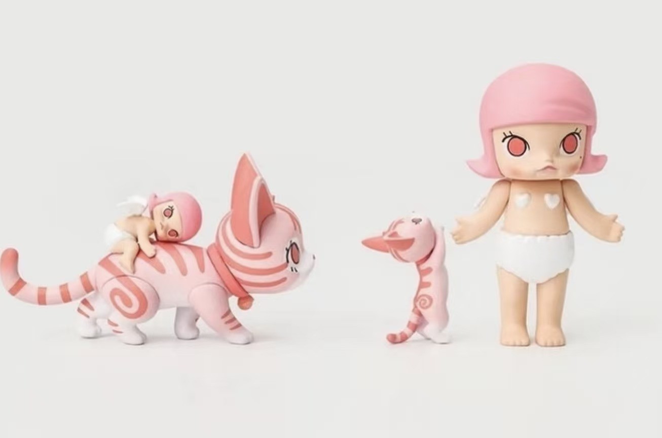AUTHENTIC KENNYSWORK MOLLY CAT WORLD SET (PINK) LIMITED EDITION ART TOY