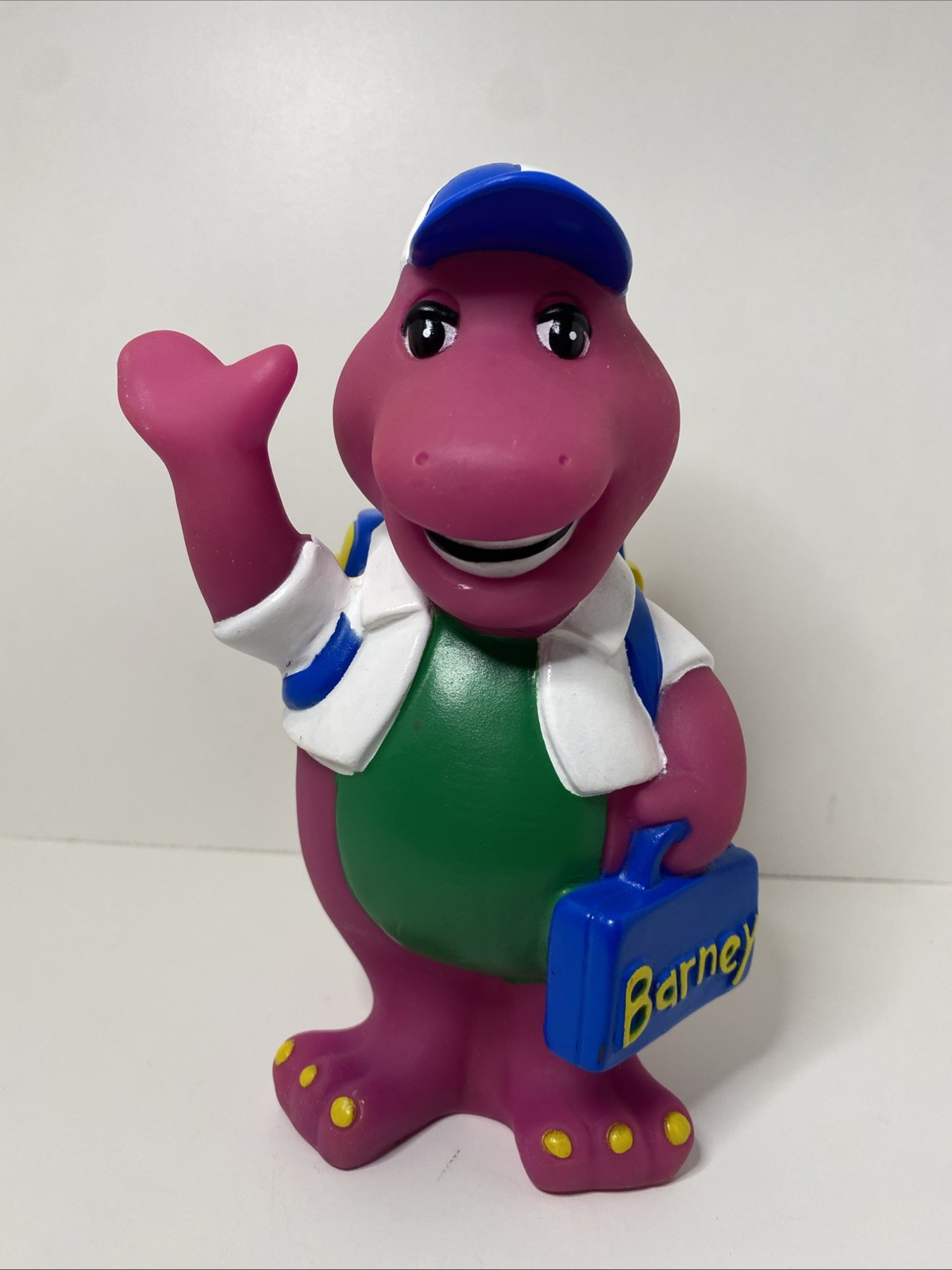 Vtg 1992 Lyons Group 7&Prime; Barney Purple Dinosaur Coin Piggy Bank Back to School