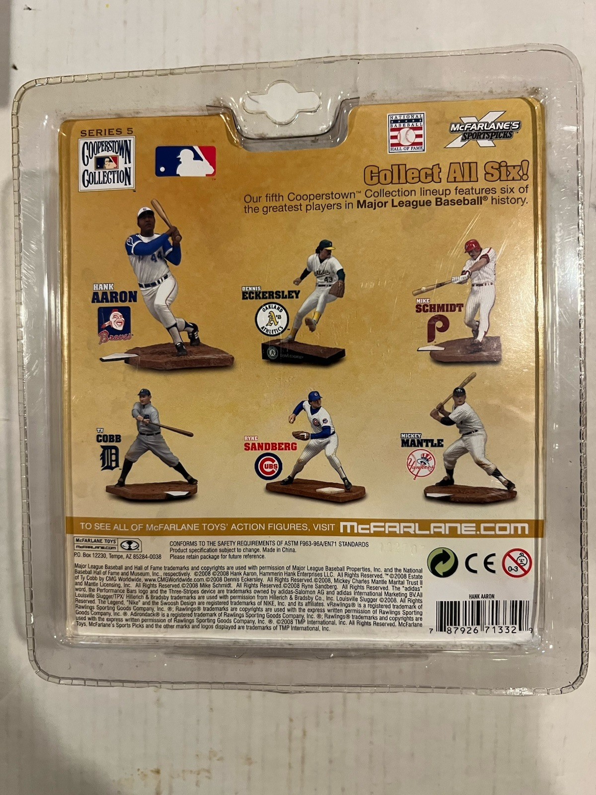 HANK AARON 2008 MCFARLANE MLB COOPERSTOWN COLLECTION SERIES 5 ATLANTA BRAVES