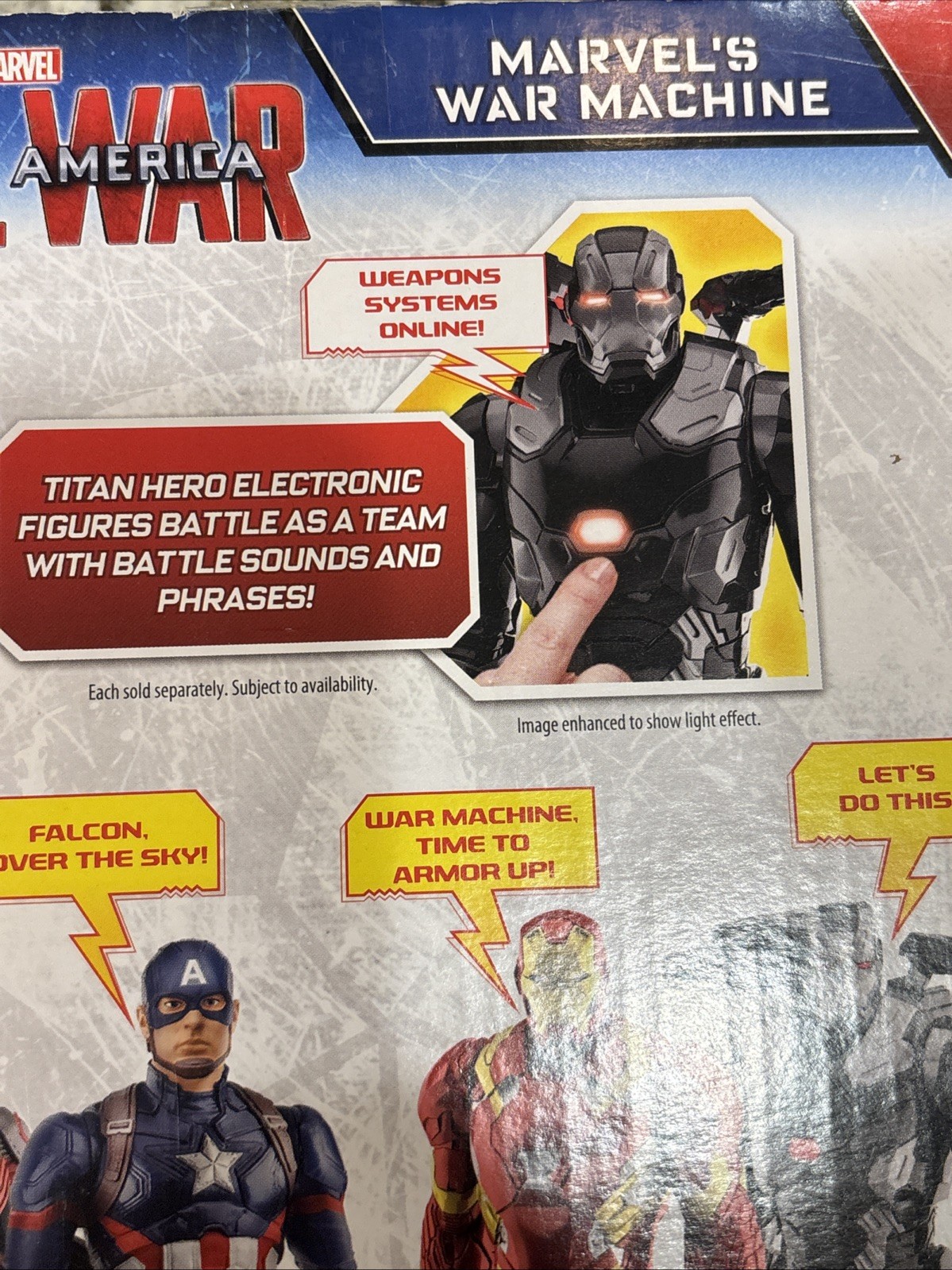 MARVEL CIVIL WAR WAR MACHINE **LIGHTS + TALKING** Titan Hero Series avengers