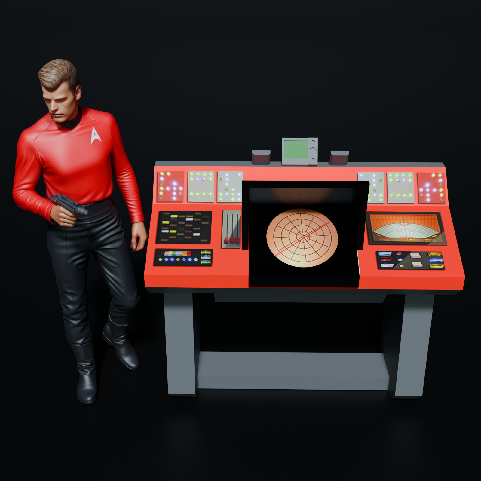 Custom Star Trek TOS Transporter Console for 4.5 IN (1:16) FIGURE