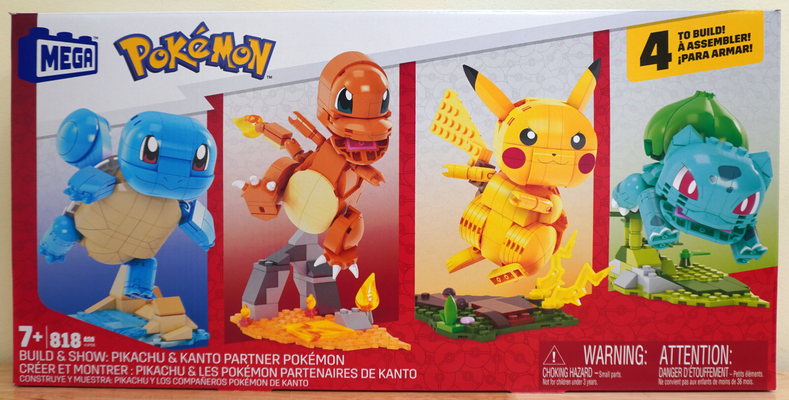 Mattel MEGA blocks Pokemon Pikachu Kanto Partner Squirtle, Charmander, Bulbasaur