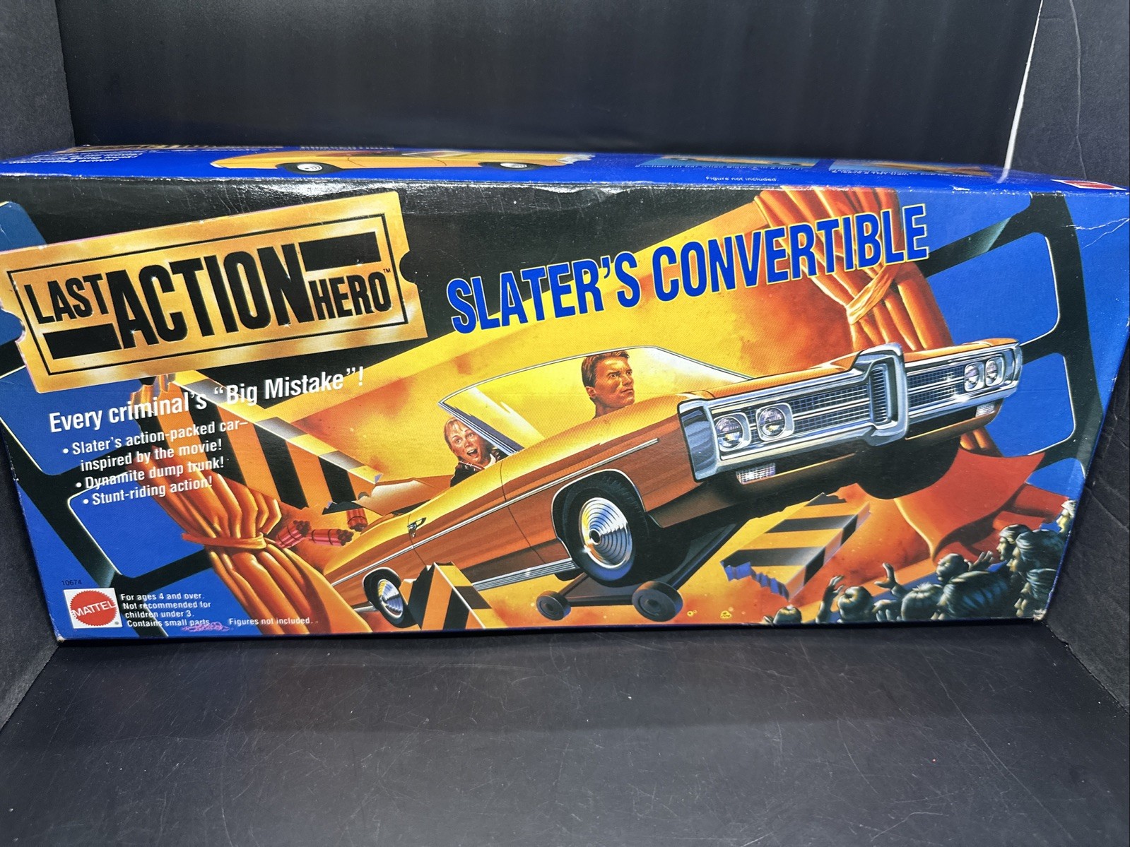 NIB 1993 Mattel Last Action Hero SLATER&rsquo;S CONVERTIBLE Stunt Car Factory Sealed