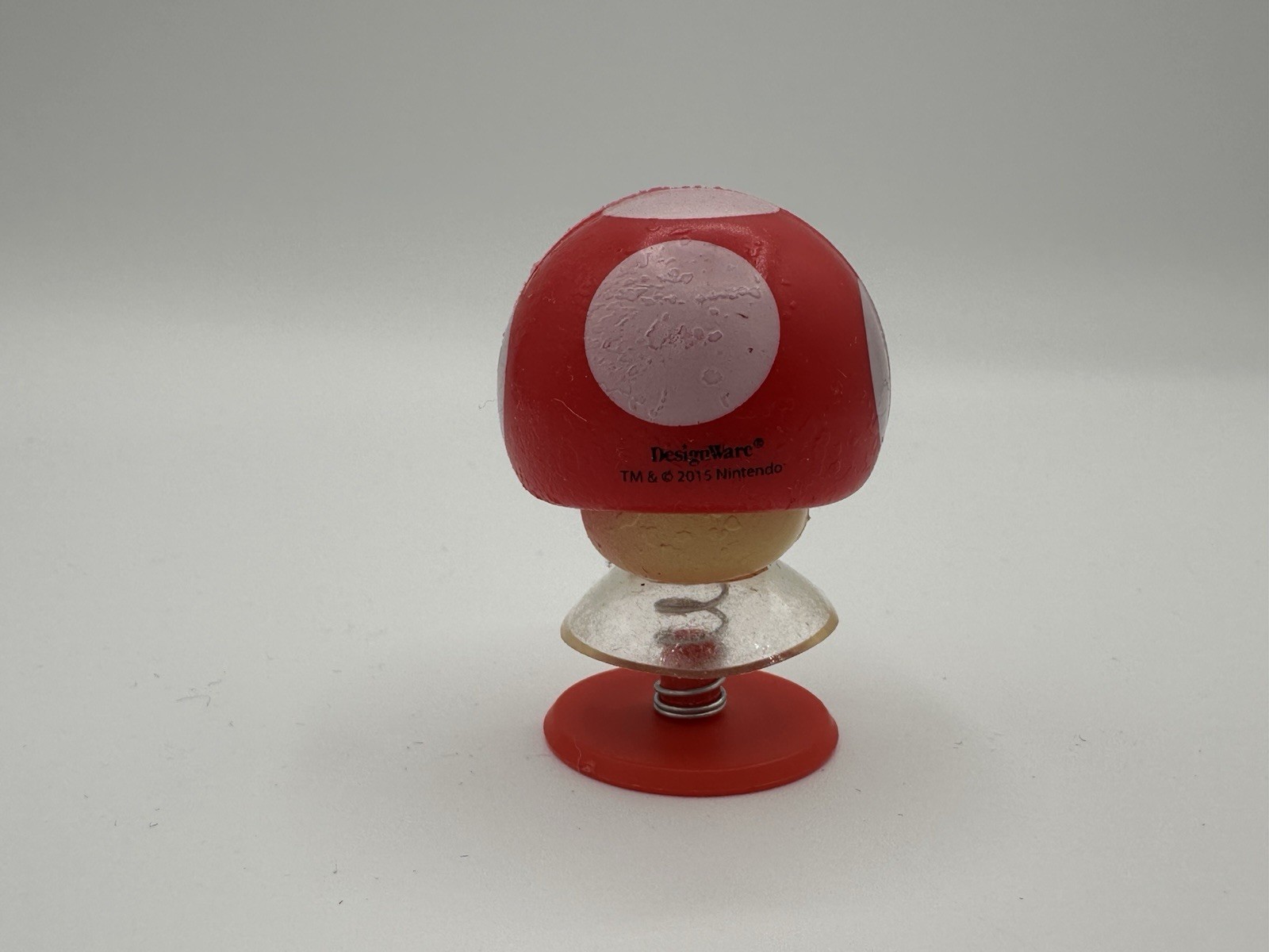 Mario Super Bros Spring Popper Jumping Toy Spring Power Up Red Mushroom 2 in.
