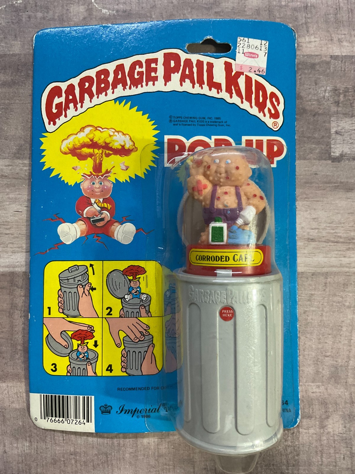 Garbage Pail Kids « CORRODED CARL » Pop-Up Imperial Toys 1986 SEALED J5