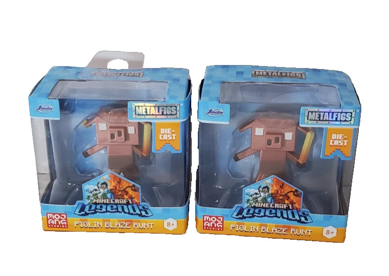 Lot of 2 Jada Toys METALFIGS 2.5&Prime; Minecraft Legends PIGLIN BLAZE RUNT