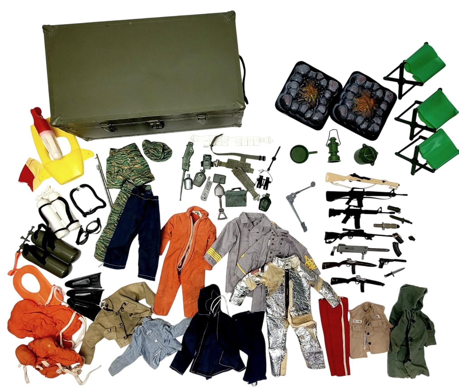 Vintage Lot of GI Joe Accessories-Weapons-Clothing-Camping-SCUBA-Foot Locker