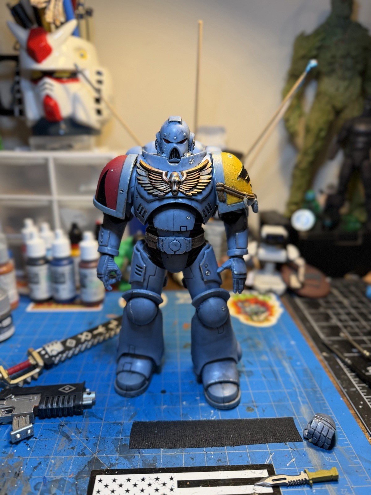McFarlane Toys Warhammer Space Wolves Grey Hunter Custom Battle Damaged Figure