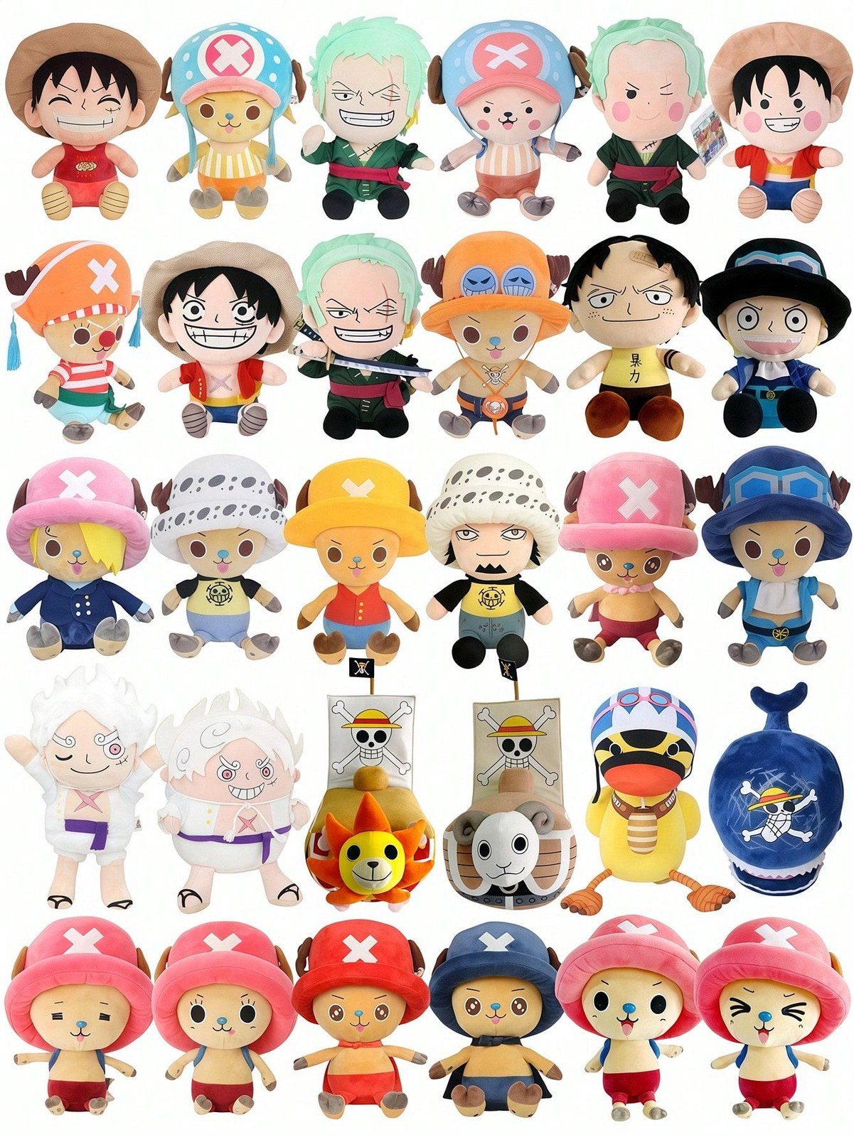 One Piece Chopper Plush Keychain Soft Stuffed Doll 14-30cm Kawaii Anime Toy!