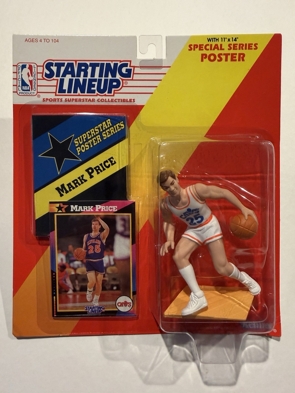 💥🏀 1992 MARK PRICE Starting Lineup, Cleveland Cav’s, NBA, Card & Poster 🏀💥