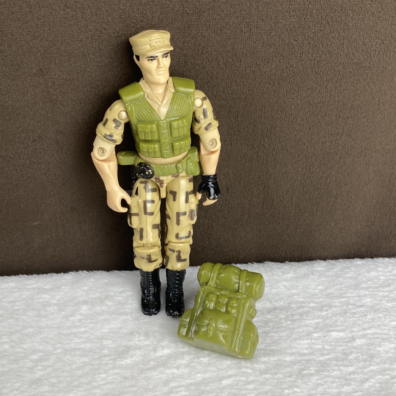 Vtg 1988 GI Joe ARAH Repeater Steadi-Cam Machine Gunner Action Figure & Backpack