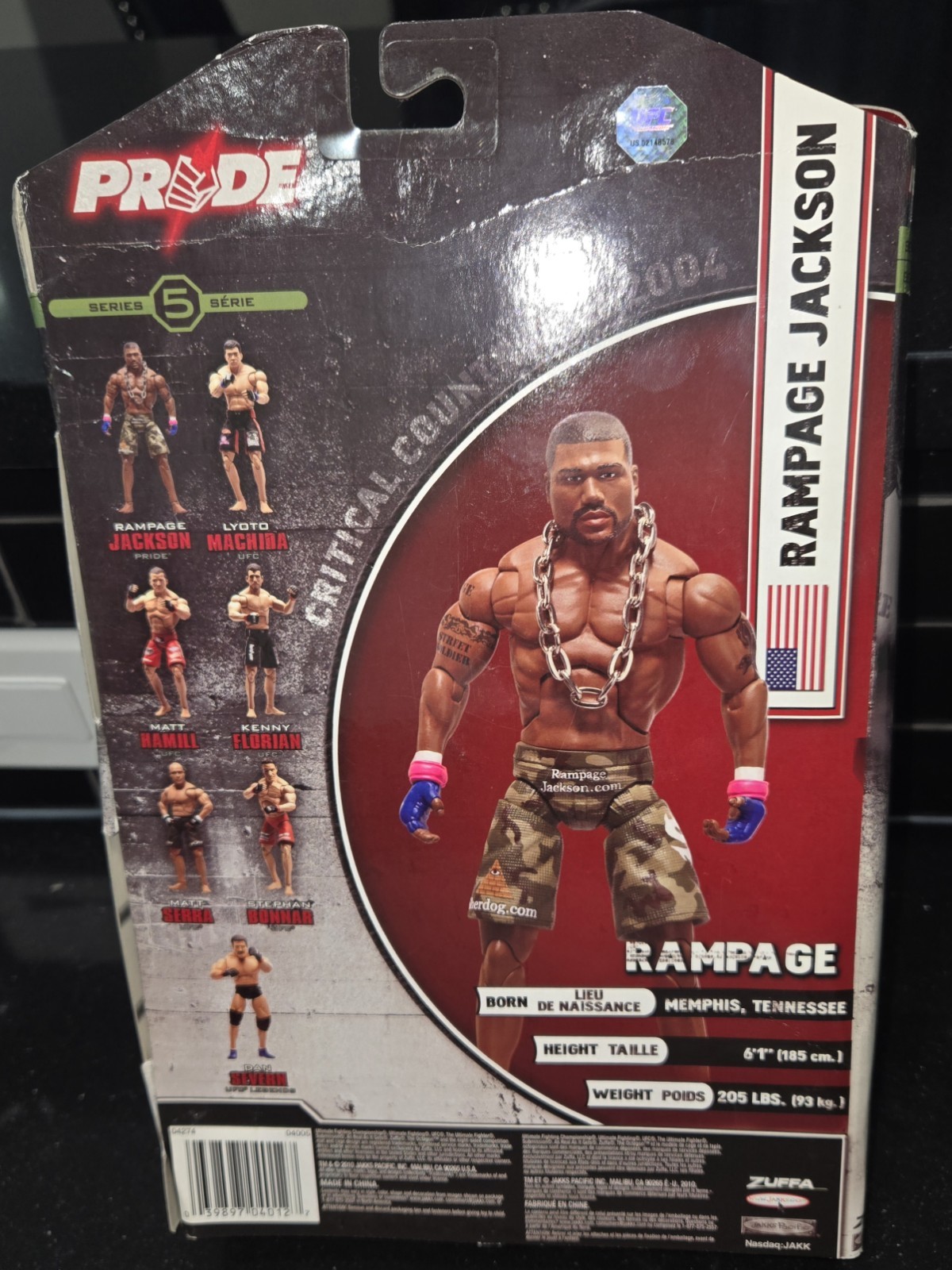 PRIDE UFC Rampage Jackson MMA Action Figure Series 5 JAKKS Pacific (sealed)