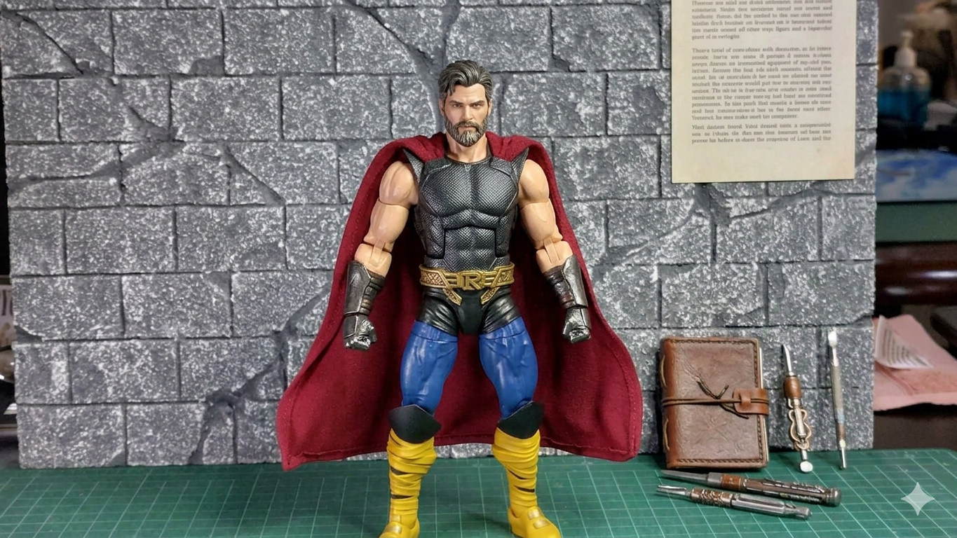 Handmade 1/12 red wired cape for tho 6&Prime; Comics 80 ML Action Figure (No Figure)