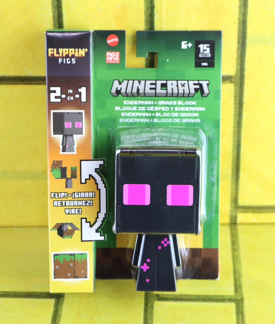 Minecraft Flippin&rsquo; Figs 2-in-1 Enderman + Grass Block 15 Years Action Figure