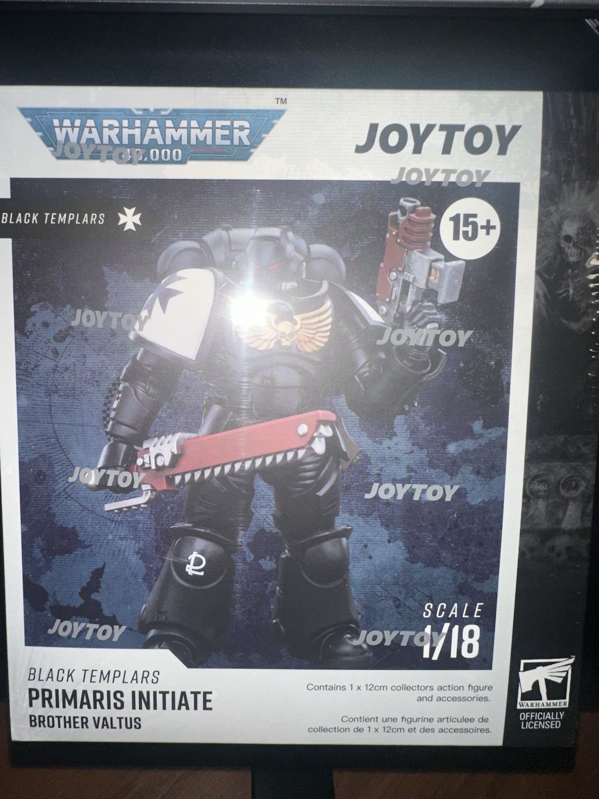 JoyToy Warhammer 40,000 40K | Space Marines Black Templars Brother Valtus