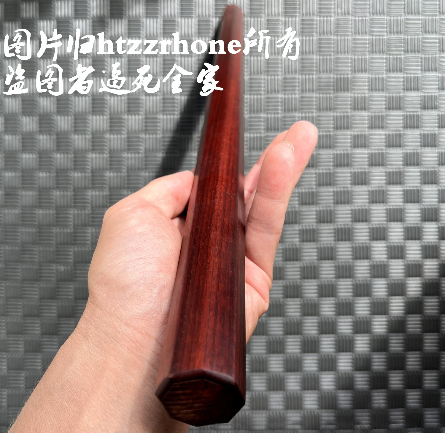Solid 24&Prime; Chinese Roeswood Stick Bar Octagon Kung Fu Safety Training Hand Toy