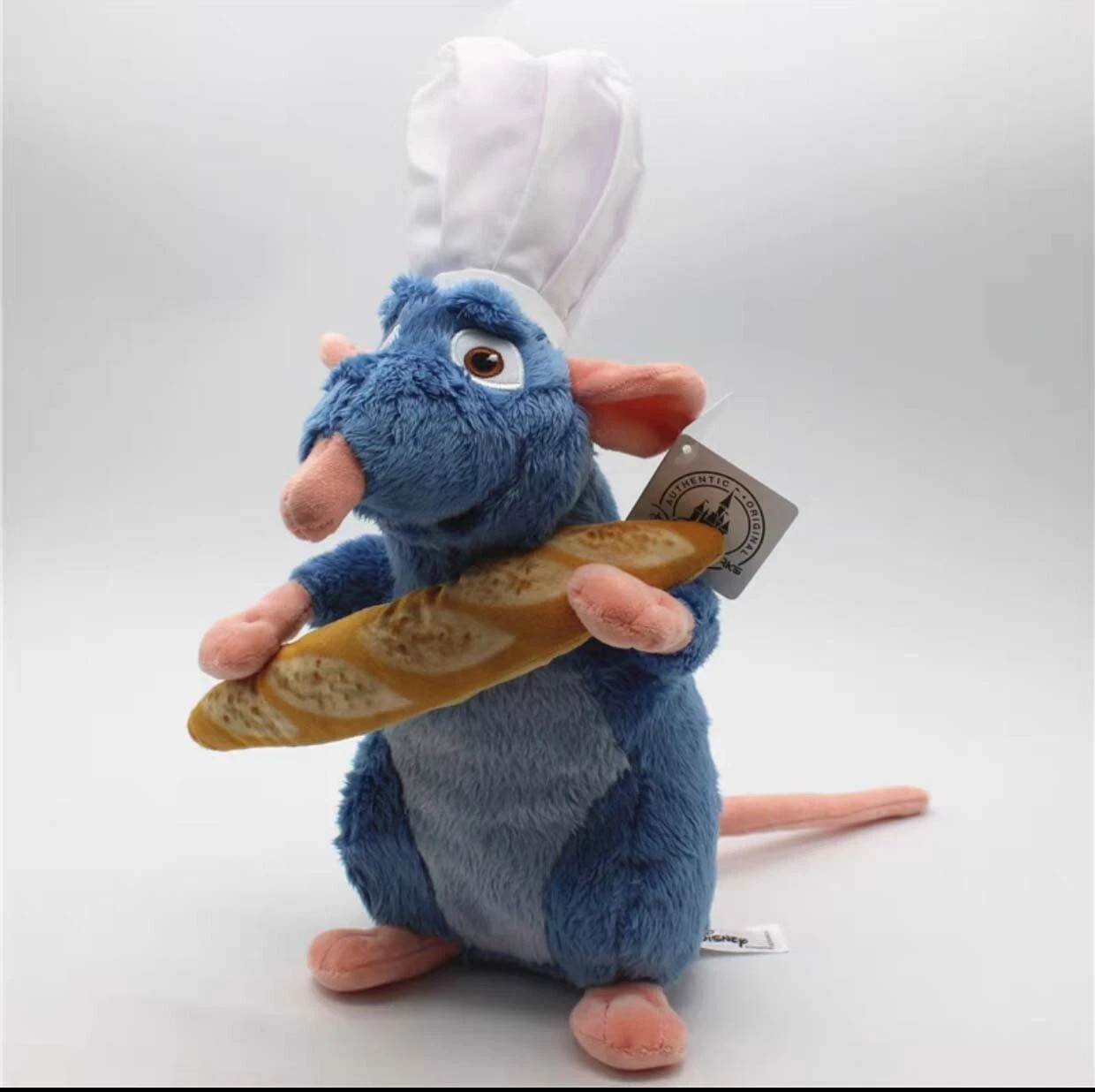 New Disney Ratatouille Remy Rat With Bread White hat Soft Plush Toy