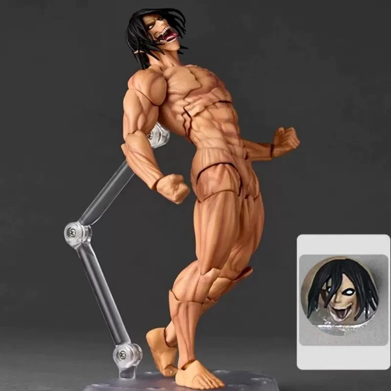 New Revoltech Amazing Yamaguchi Eren Jaeger Attack on Titan Action Figure Anime