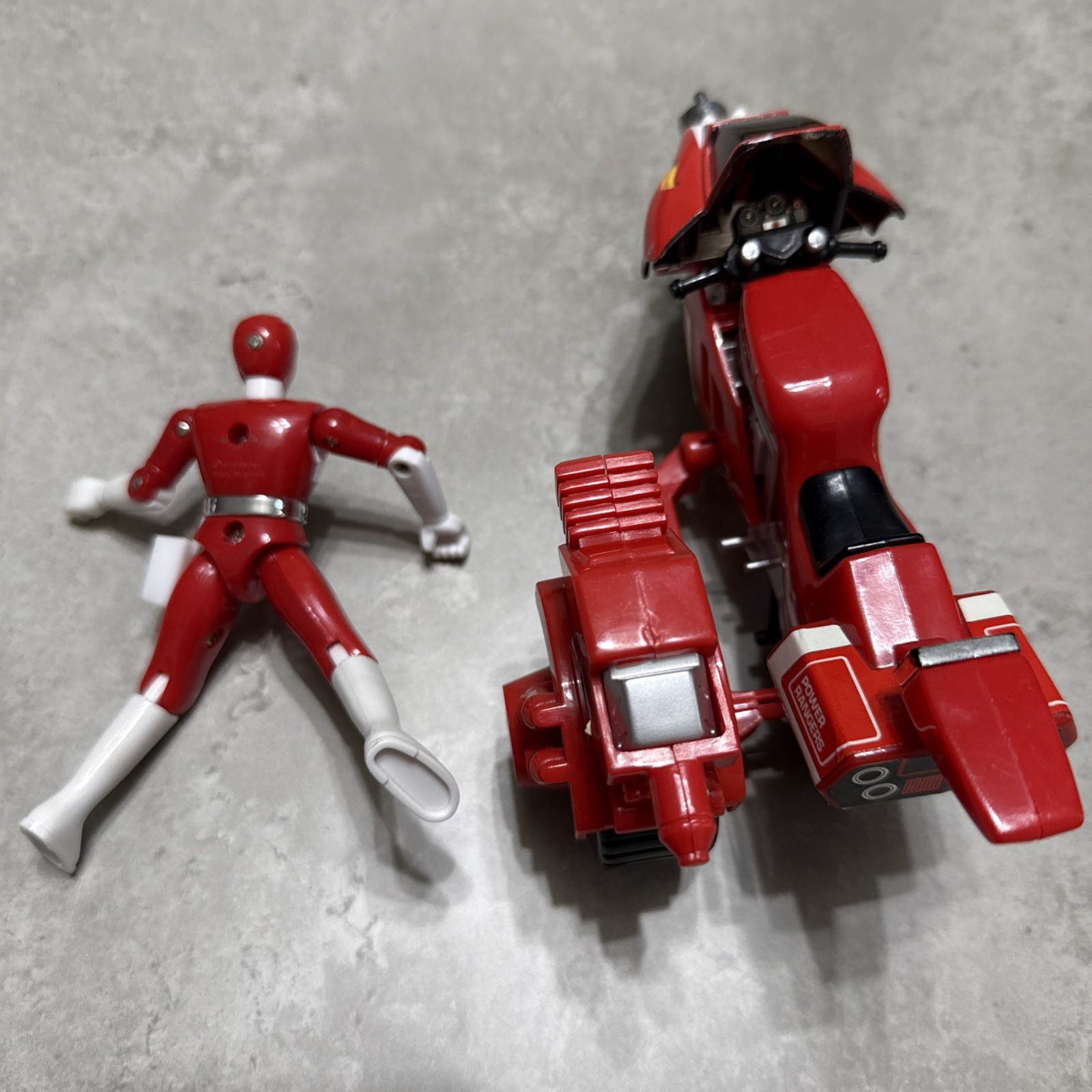 Mighty Morphin Power Rangers Tyranosaurus Battle Bike w Red Ranger Figure 1993