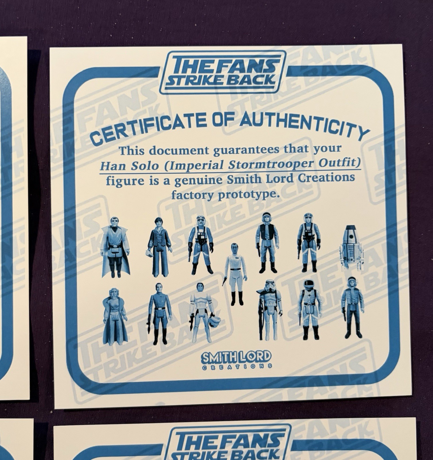 Prototype Han Solo Stormtrooper 13 figures Set certificate Smith Lord Stan Solo