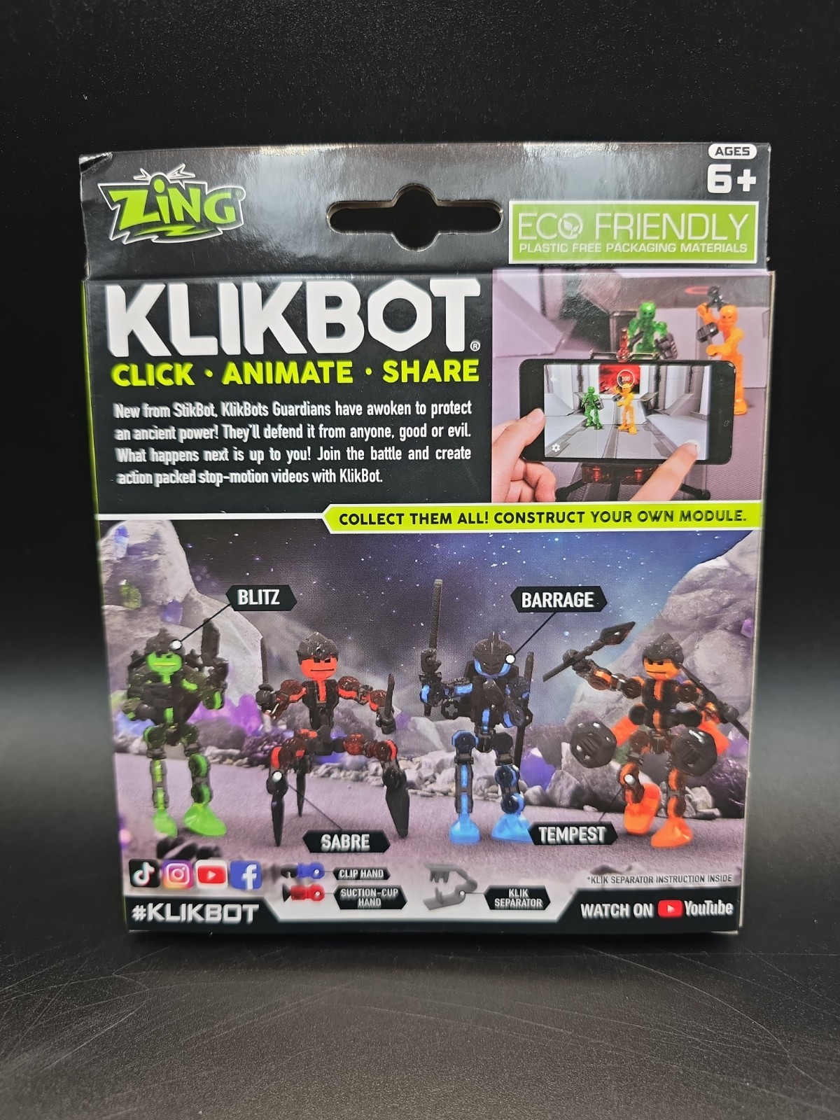 Klikbot Stop Motion Animation Figure – Guardian – Sabre – Zing – Articulated