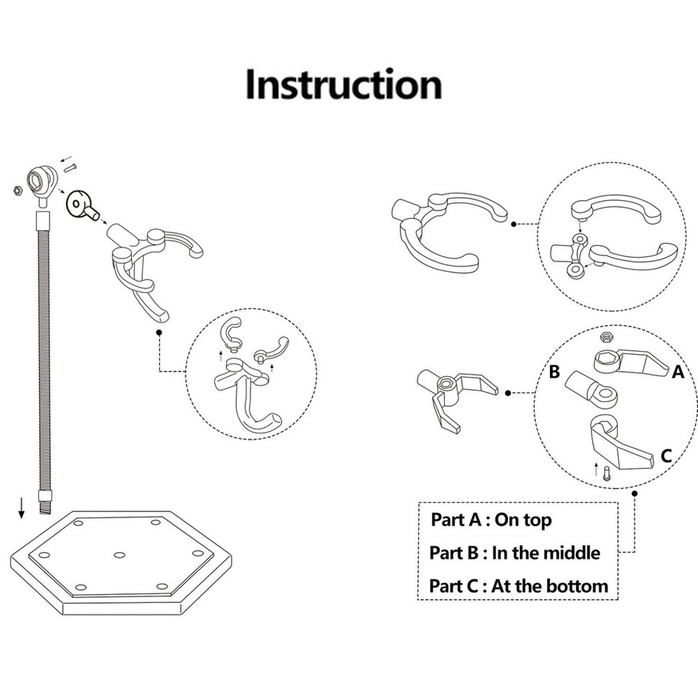 2 Pack Clear Action Figure Stand Action Display Holder Metal Support Arm