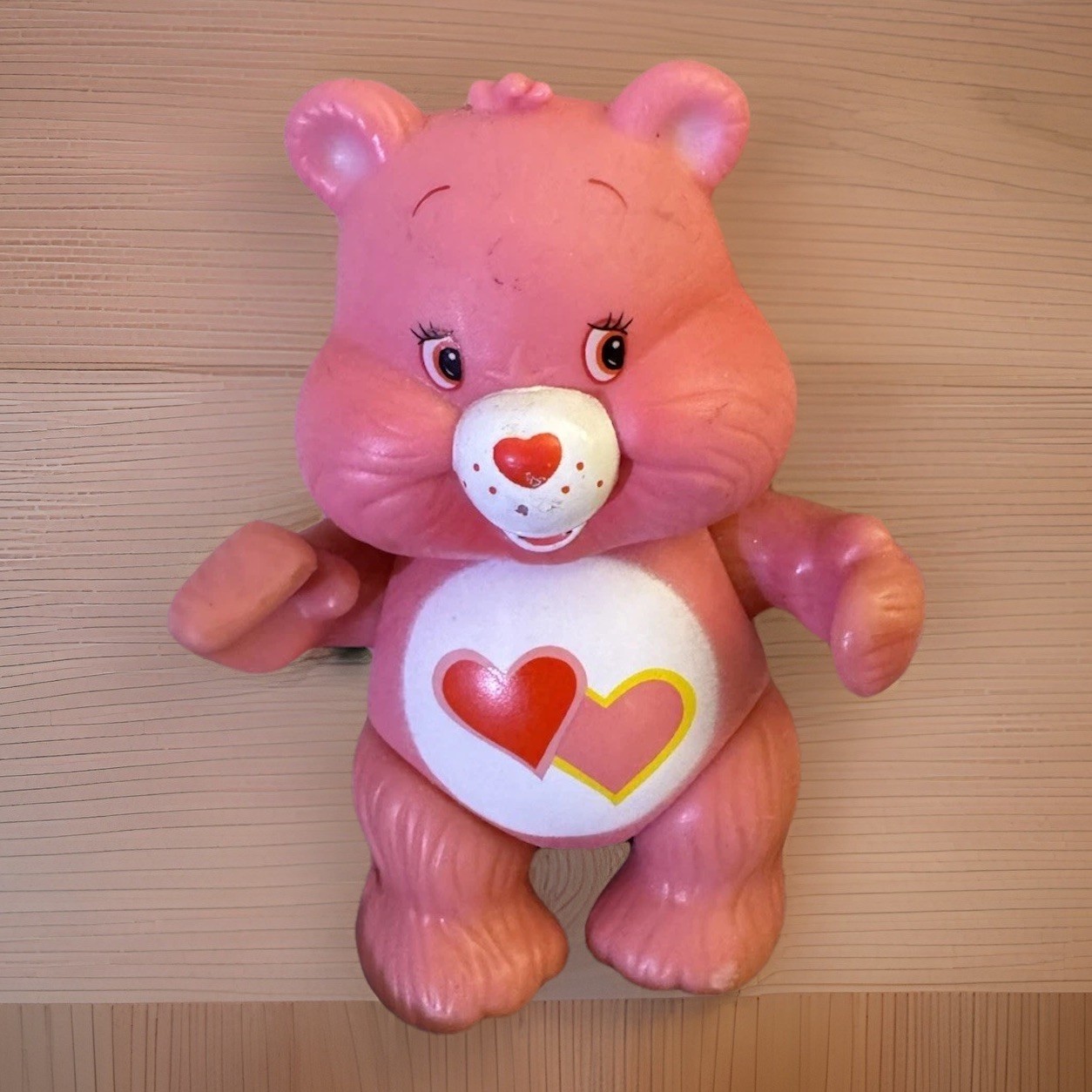 VTG Care Bears Love-A-Lot Bear Poseable Loose 3.5&Prime; Action Figure