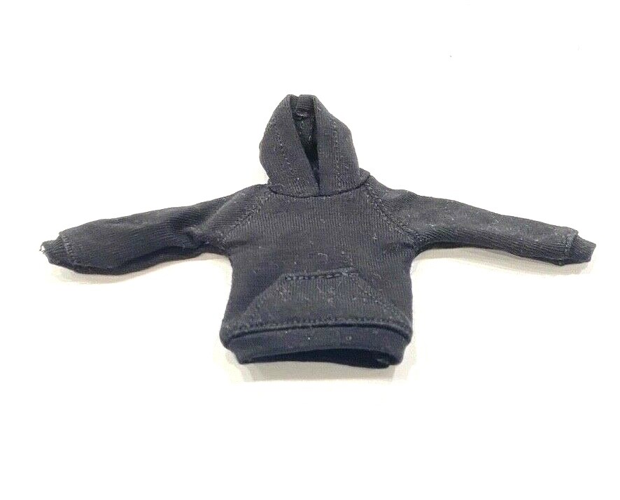 MO-HDST-BK: 1/12 Black slim fit hoodie for 6&Prime; SHF Figma Damtoys slim body