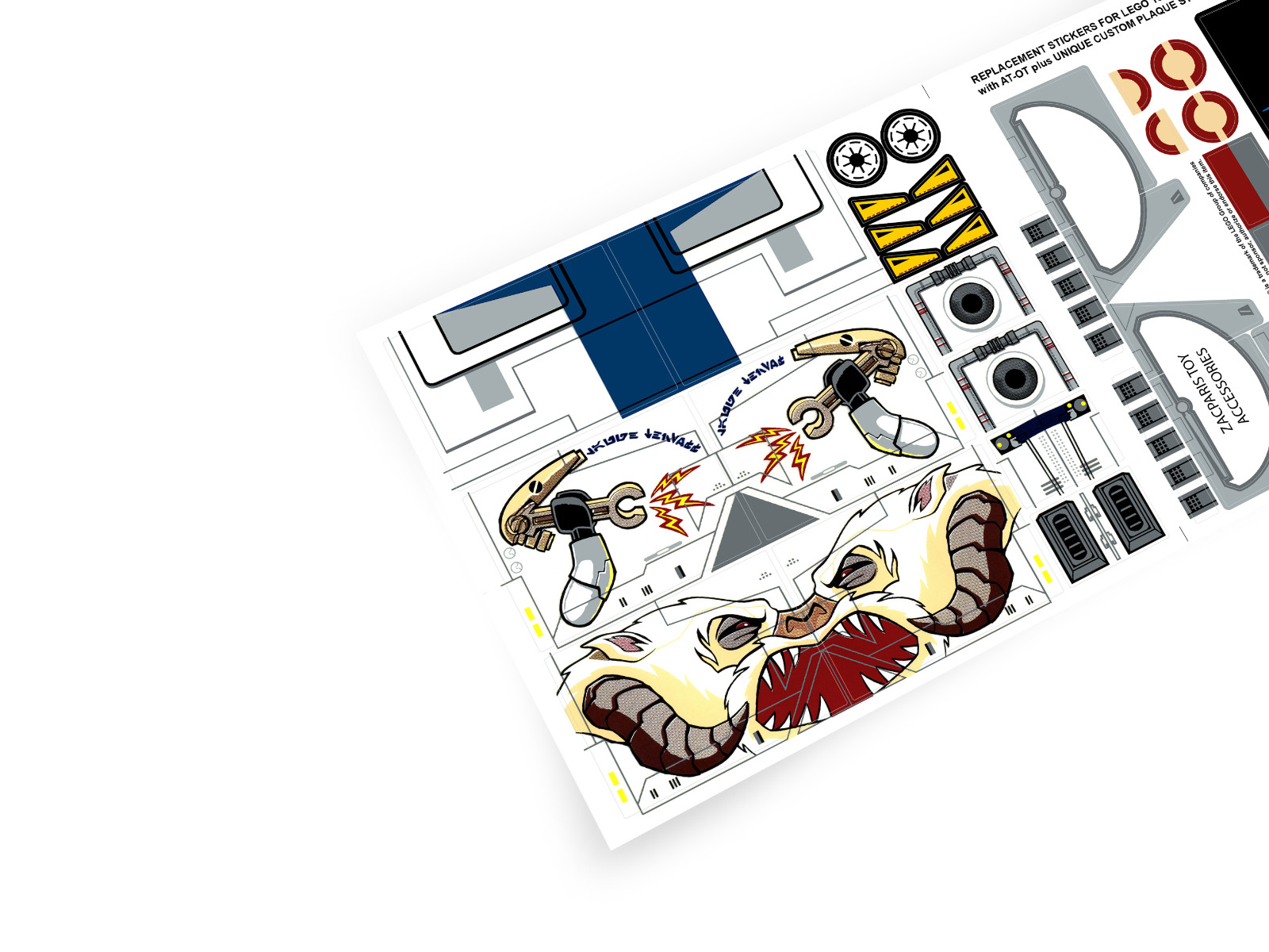 REPLACEMENT STICKERS for STAR WARS Set 10195 REPUBLIC GUNSHIP & AT-OT