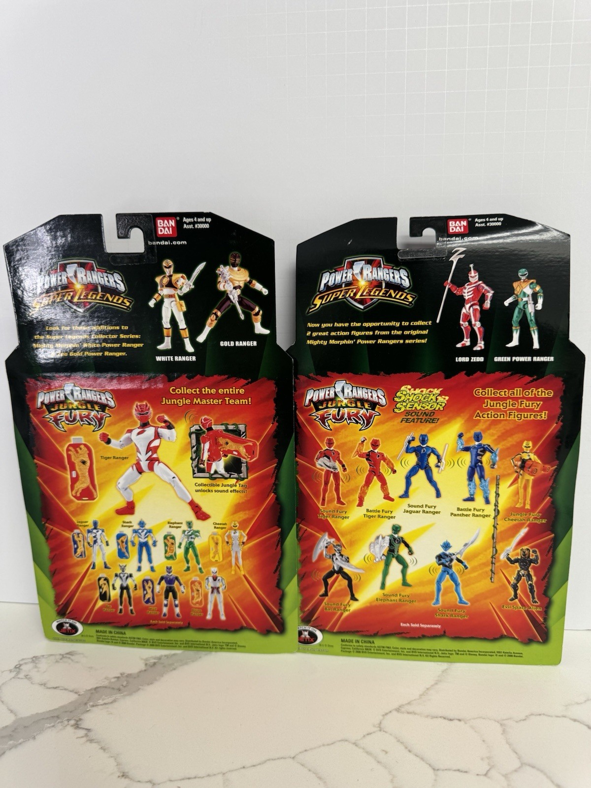 2008 Mighty Morphin Power Rangers WHITE RANGER & Lord ZEDD Super Legends Bandai