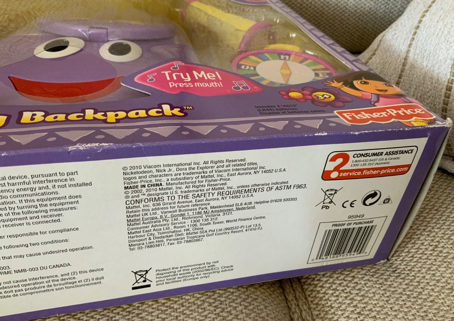 2010 Dora The Explorer My Talking Backpack Fisher Price Nick Jr. New Sealed!!