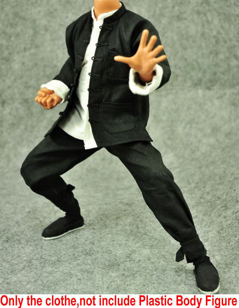 1/6 Kung Fu Shirt&Pants Chinese Traditional Man Suit Clothes F Action Figure Toy