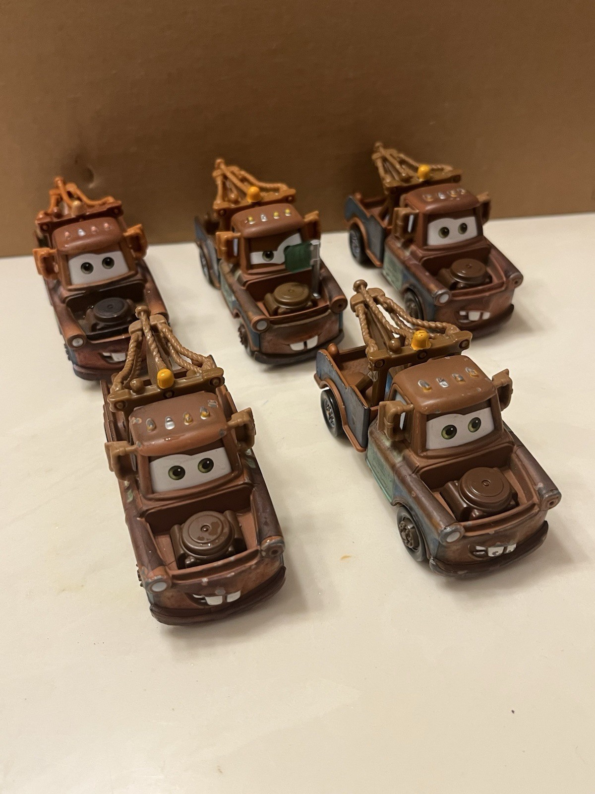 Tow Mater Disney Pixar Cars 2 Race Team Truck Die-Cast Set Of 5 Tow Truck Brown