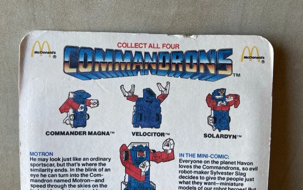 McDonald&rsquo;s Commandrons Action Figure Motorized Toy Collectible Sealed New