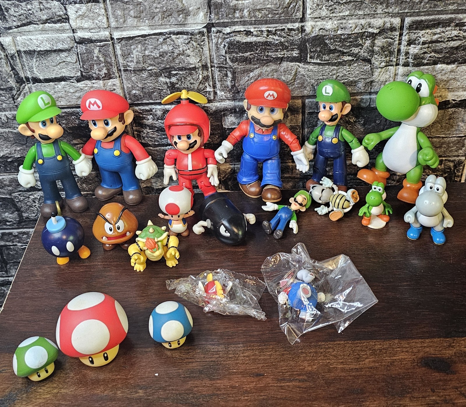 Mario Luigi Yoshi Toad Drybones Bowser Goomba Nintendo Toy Lot Various Years