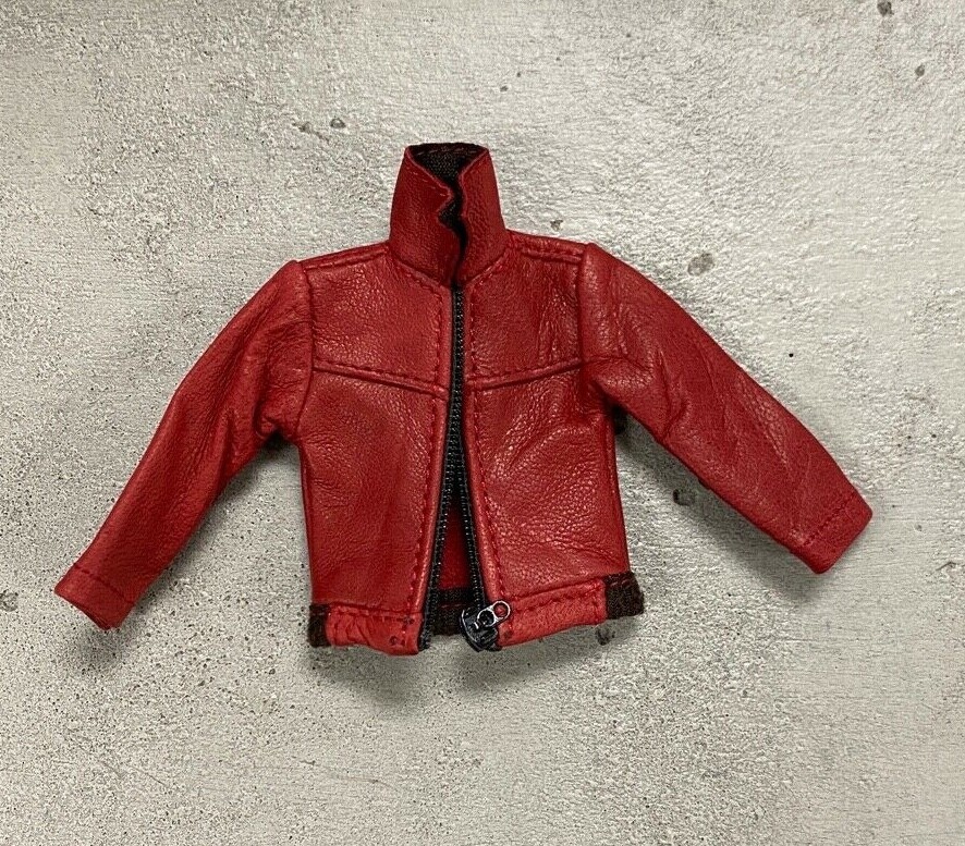 PB-JKT-RH-RD: 1/12 Red Real Leather Jacket for 6&Prime; muscular to medium body