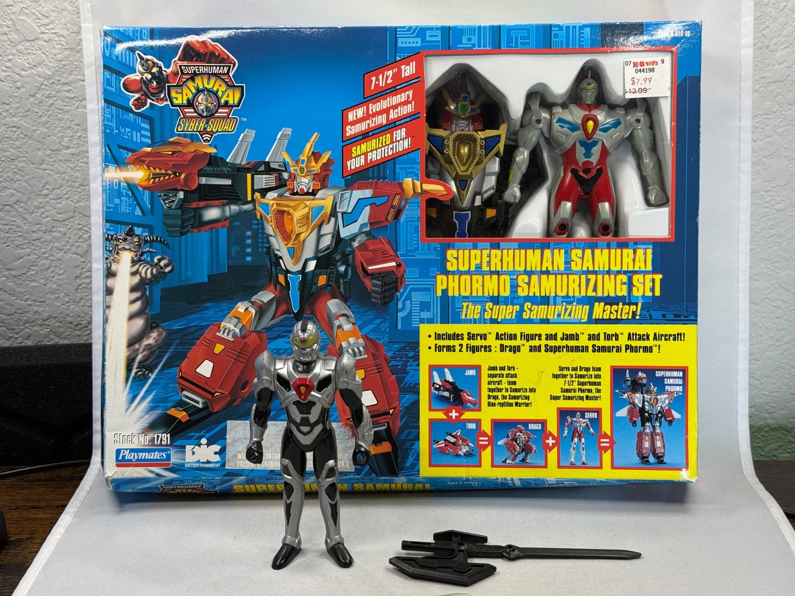 1994 Playmates Superhuman Samurai Syber-Squad Boxed Set w/ Action Figure 7 1/2&Prime;