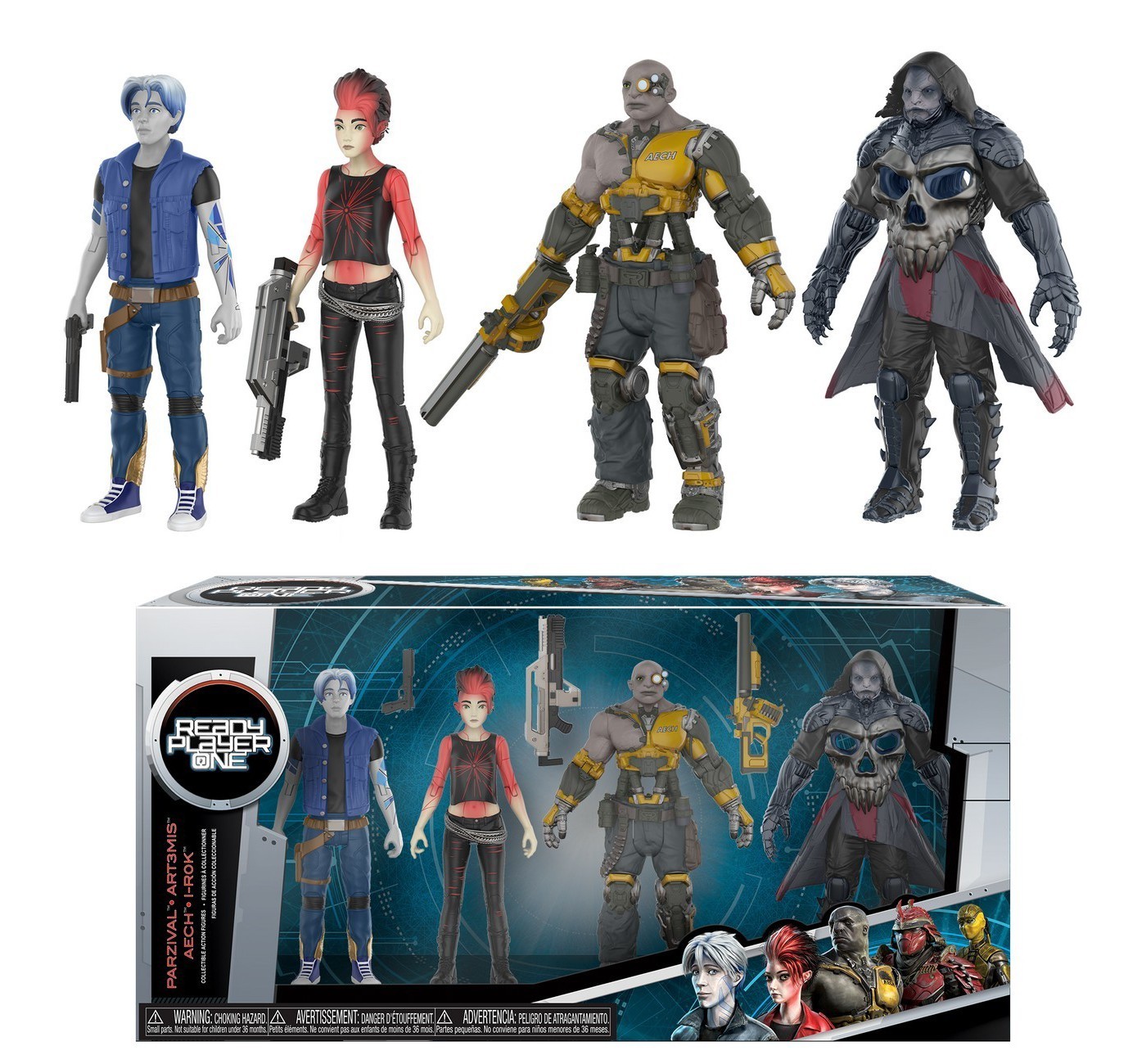 Ready Player One Collectible Action Figures 4 Pk Set Parzival Art3mis Aech I-Rok