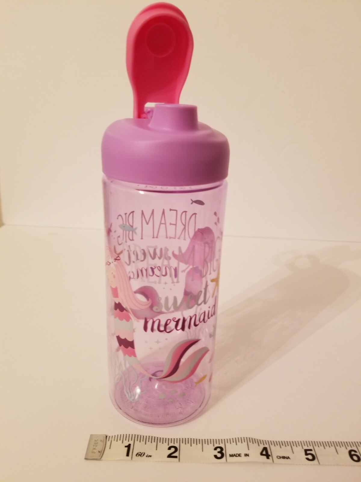 Dream Big Sweet Mermaid Tumbler Bottle w/Carry Loop 16.5 oz BPA Free Plastic Zak