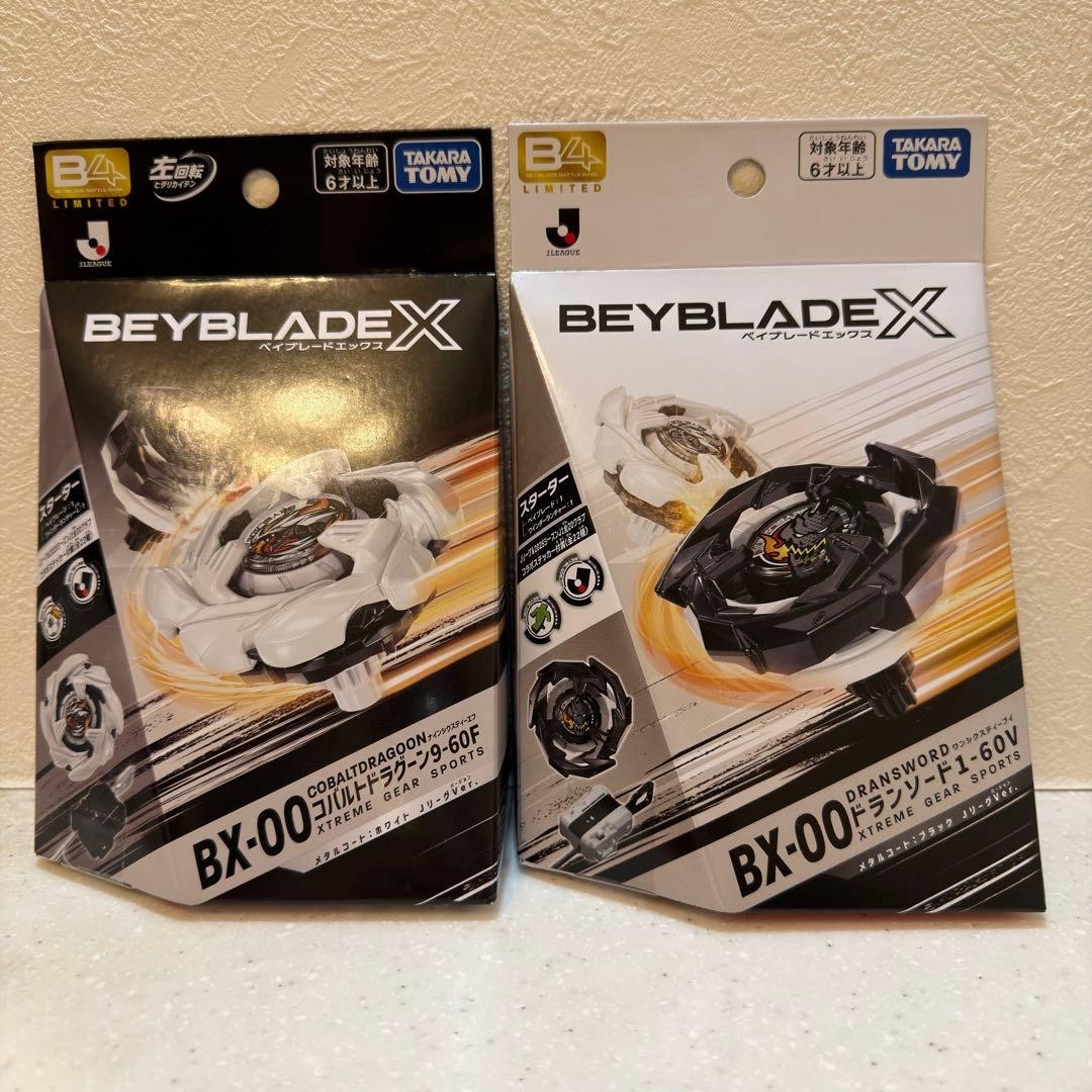 Set of 2 BEYBLADE X BX-00 Cobalt Dragoon 9-60F & Dran Sword 1-60V J.League Ver.